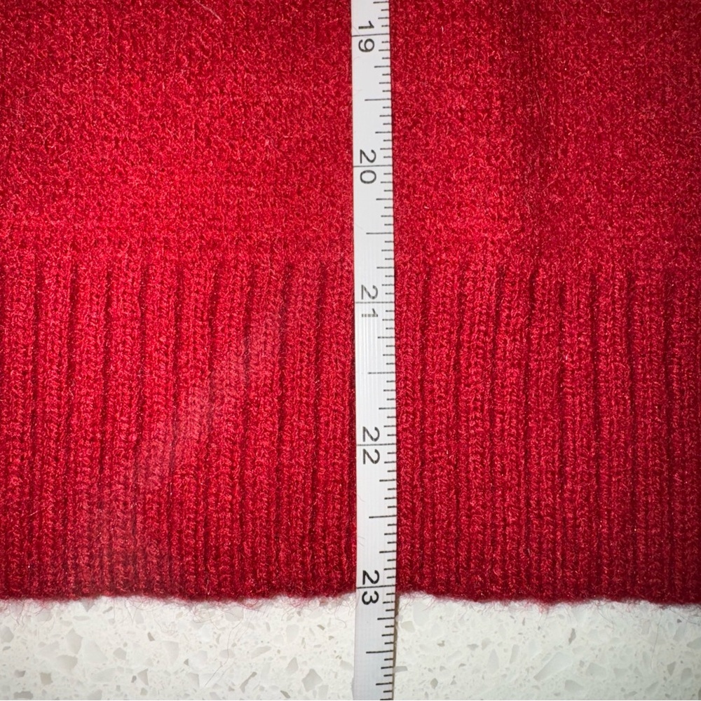Chic Red Sweater with Pink Bow Accents - size S (oversized) NWOT - Picture 2 of 6